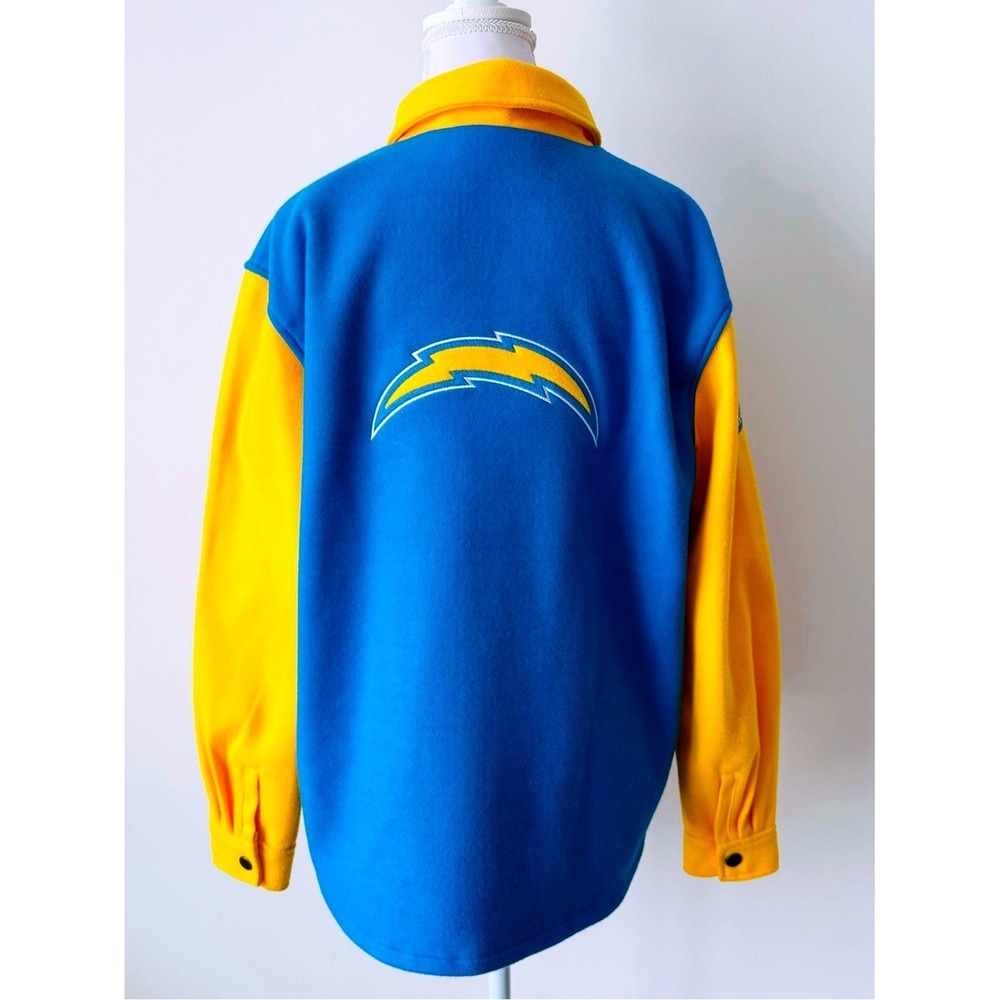 LA Chargers Oversized Fleece Jacket Wear By Erin Andrews Sz Sm - Picture 3 of 8